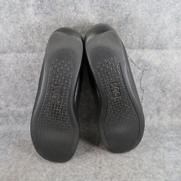 Sas Shoes Womens 9 Bounce Lace Up Moc Comfort Classic Leather Black Career Wedge - Picture 10 of 15